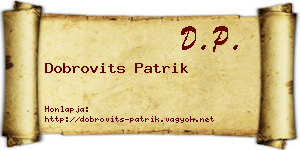 Dobrovits Patrik névjegykártya